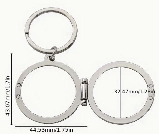 Personalized Photo Keychain, Stainless Steel Circle, Double Photo Locket Style Keychain, Custom Engraved, Any Message, Gift for your loved one