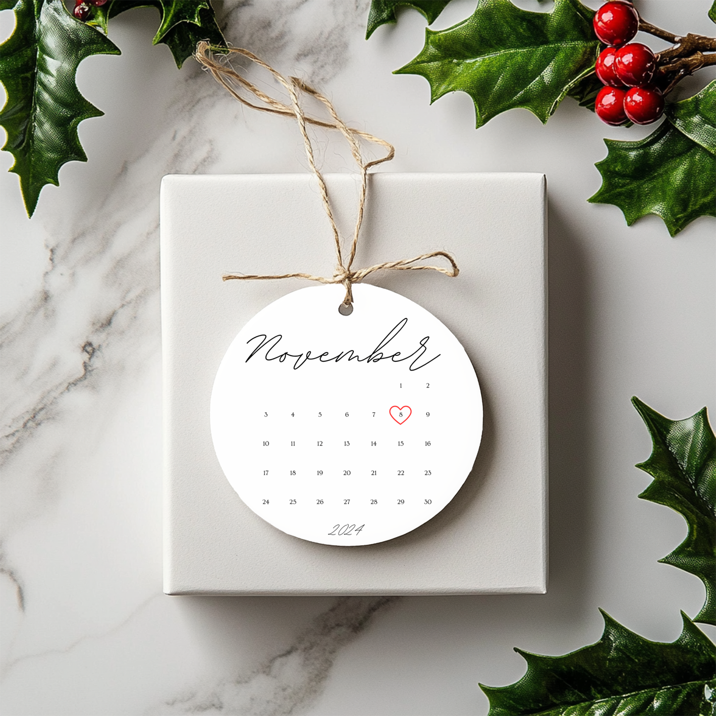 First Christmas Married Custom Calendar Ornament