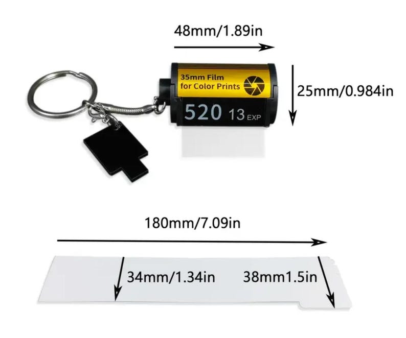 Personalized Photos Film Roll Keychain, Custom Photo Film Roll Keychain, Camera Film Roll Keyring