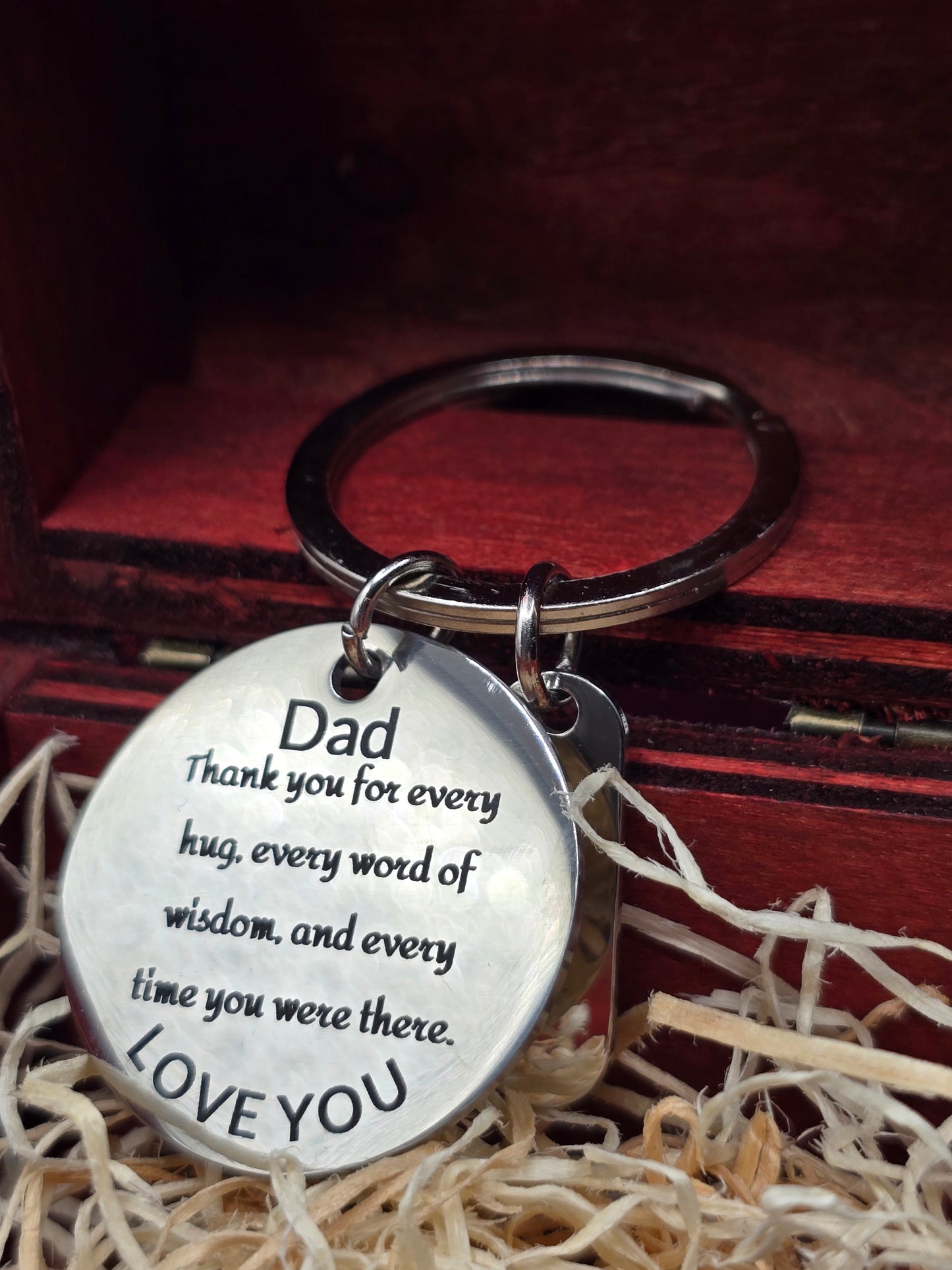 Personalized Dad Stainless Steel Keychain-Custom Heartfelt message Gift Keychain-Father's day-Birthday day-Christmas Gift