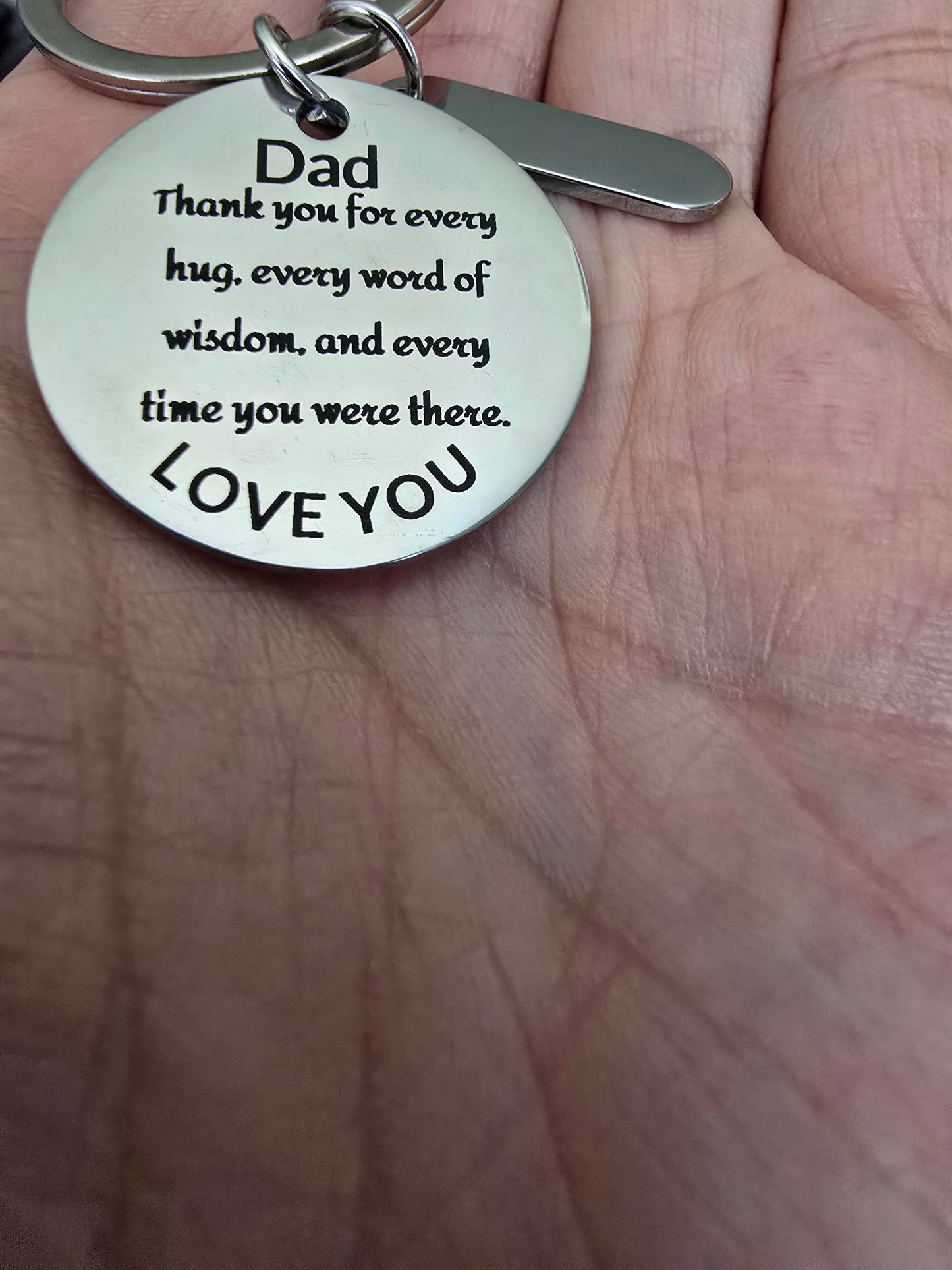 Personalized Dad Stainless Steel Keychain-Custom Heartfelt message Gift Keychain-Father's day-Birthday day-Christmas Gift