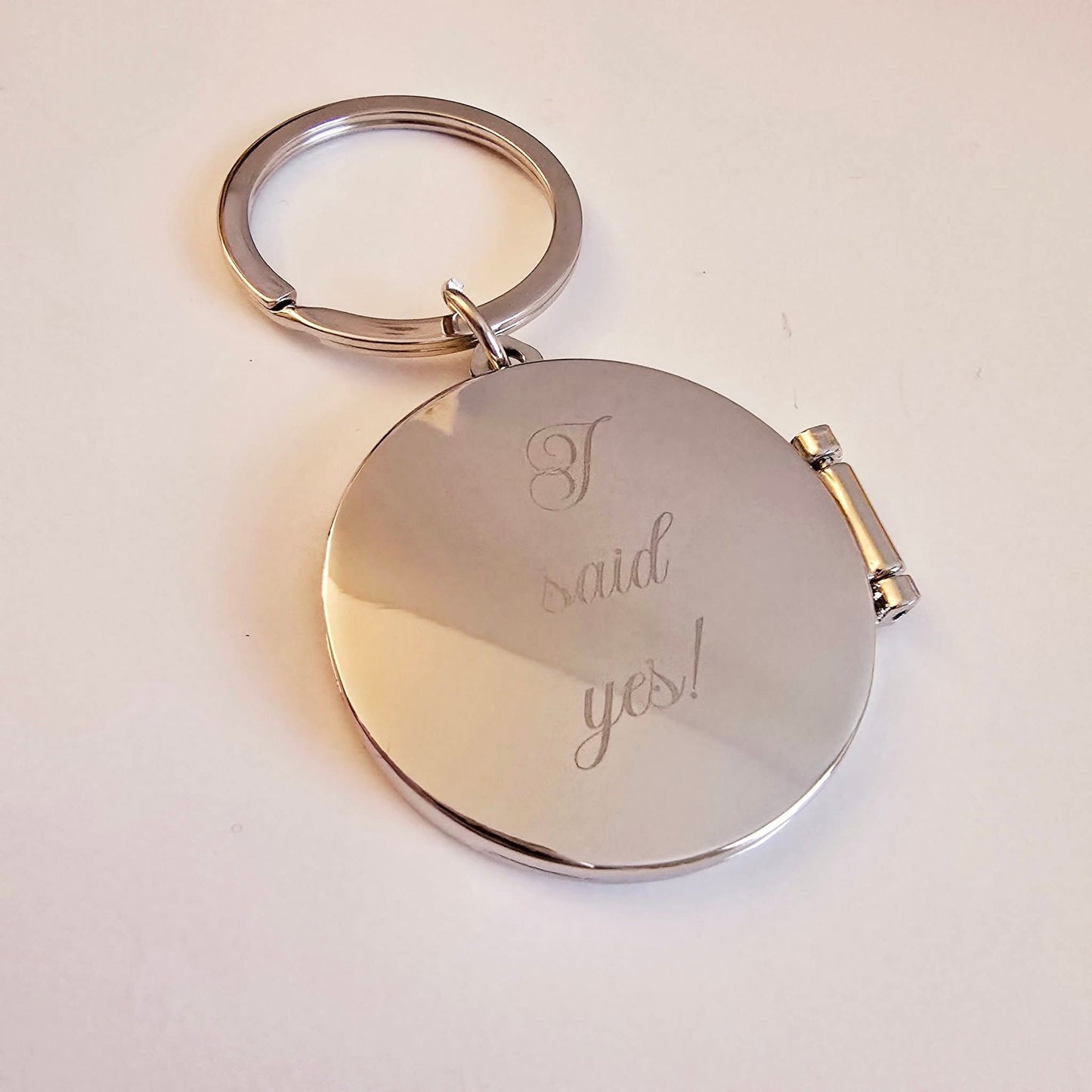 Personalized Photo Keychain, Stainless Steel Circle, Double Photo Locket Style Keychain, Custom Engraved, Any Message, Gift for your loved one