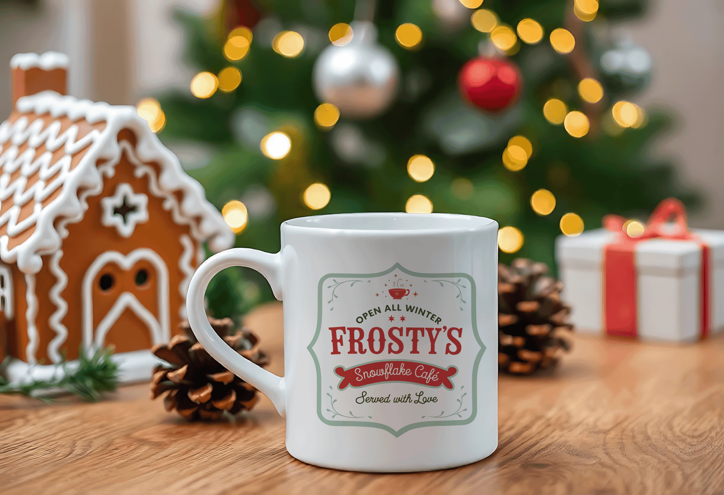 Frosty's  Snowflake Cafe Vintage Style Mug 12oz