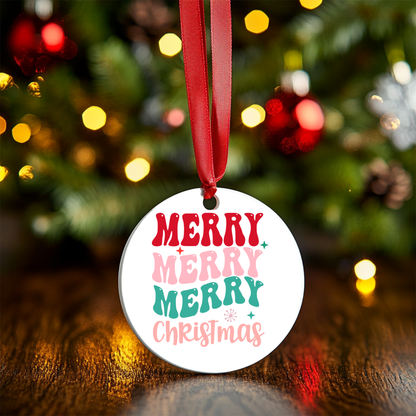 Merry Merry Christmas Ceramic Ornament