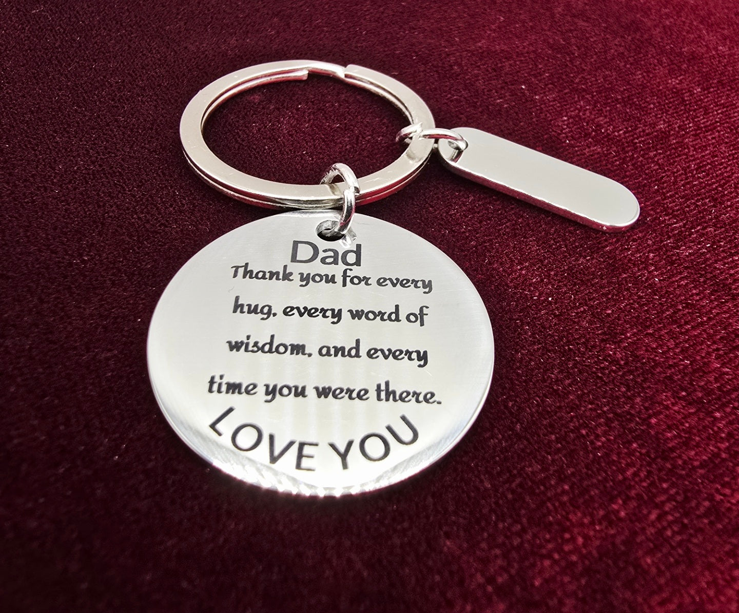 Personalized Dad Stainless Steel Keychain-Custom Heartfelt message Gift Keychain-Father's day-Birthday day-Christmas Gift